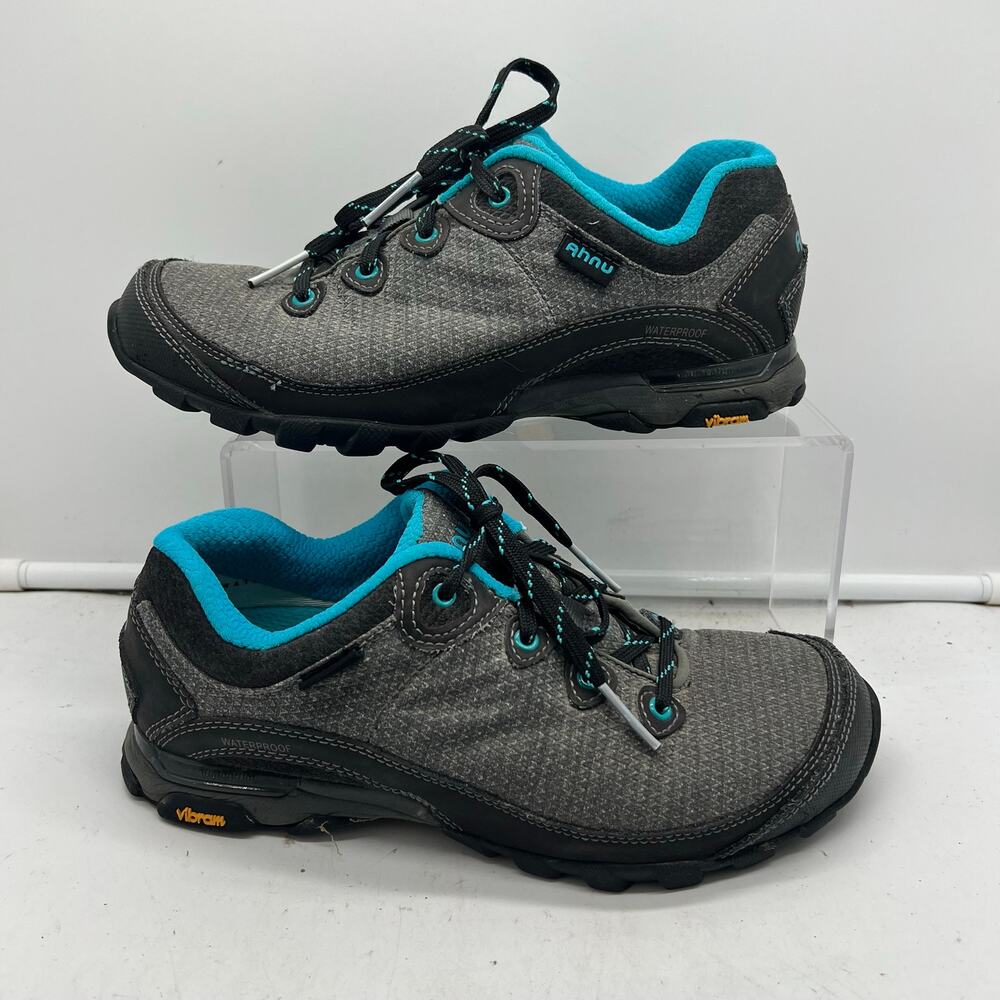 Ahnu Sugarpine II Shoes Womens 7 Hiking Waterproof Grey Blue 1019232 Teva